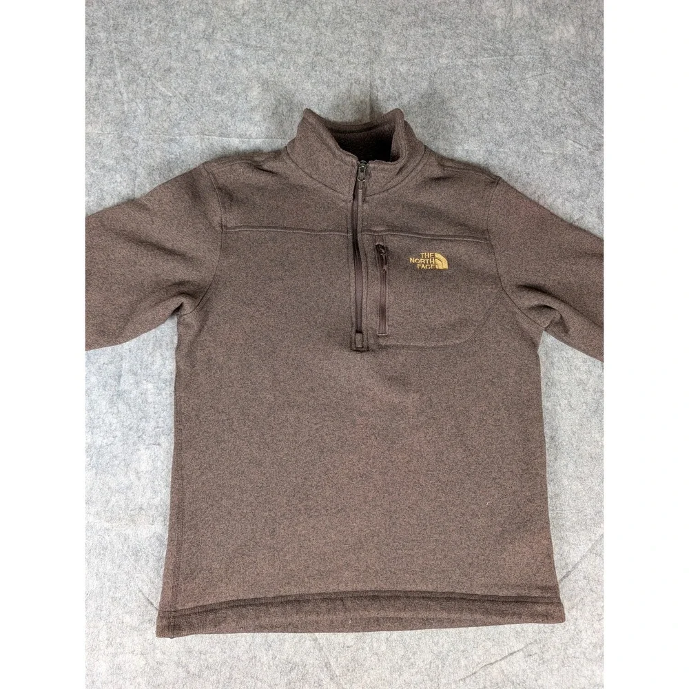 The North Face Gordon Lyons Mens Brown Heathered 1/4 Zip Fleece Pullover Sweater